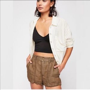 Free People Beacon Utility Linen Short